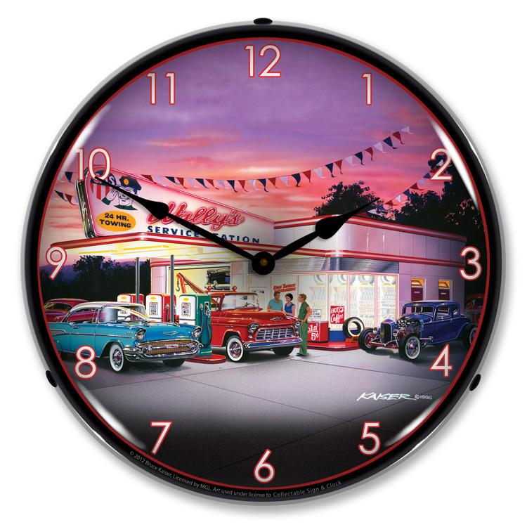 Collectable Sign and Clock - Wallys Clock MGL1209408 – Garage Cabinets ...