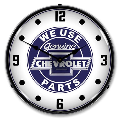 Collectable Sign and Clock - We Use Chevrolet Parts Clock