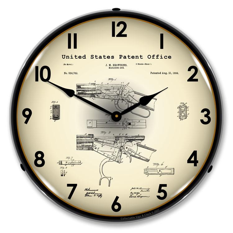Collectable Sign and Clock - Winchester Lever Action Rifle 1894  Patent Clock