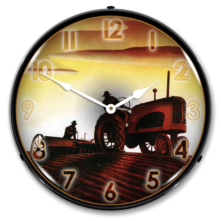 Collectable Sign and Clock - Working in the Field Clock