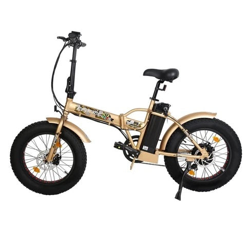 Ecotric 48V Folding 500W Electric Fat Tire City Bike - Gold 