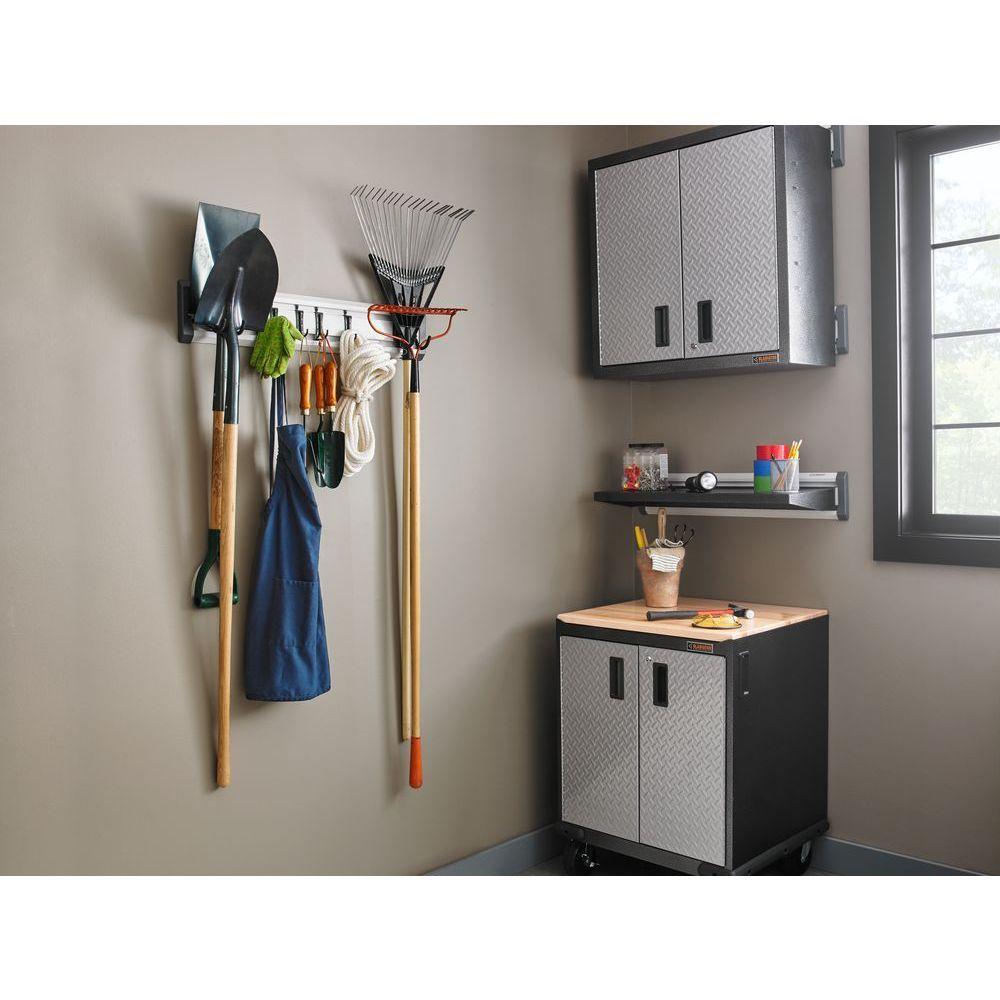 Gladiator 32 in. L GearTrack Garage Track Storage System with 6-Hooks ...