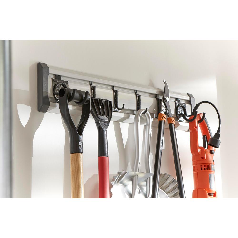 Gladiator 32 in. L GearTrack Garage Track Storage System with 6-Hooks ...