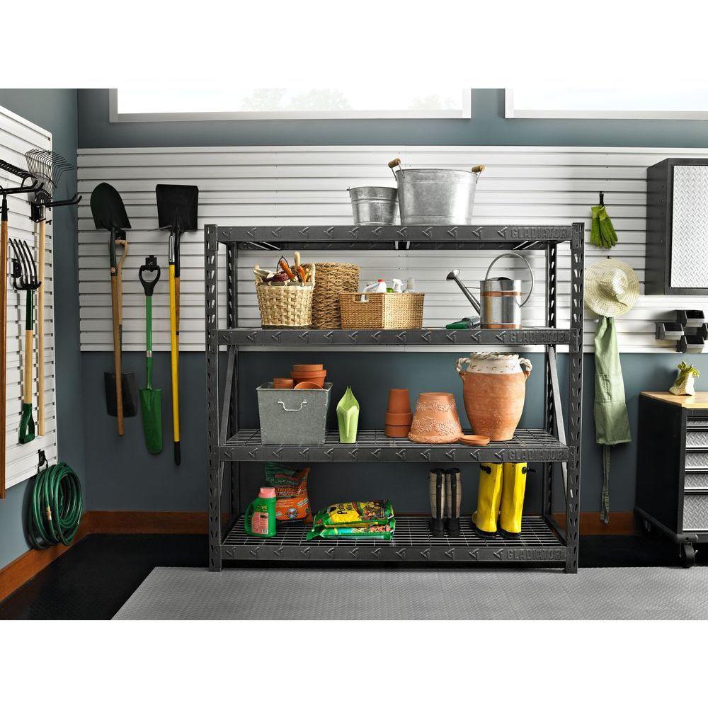 Gladiator 4-Tier Welded Steel Garage Storage Shelving Unit - GARS774XEG ...