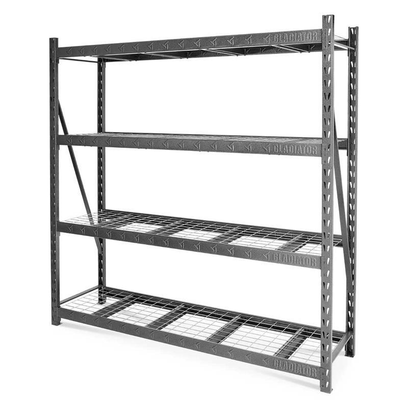 GLADIATOR 90 X 90 HEAVY DUTY MEGA RACK WITH FOUR ADJUSTABLE SHELVES ...