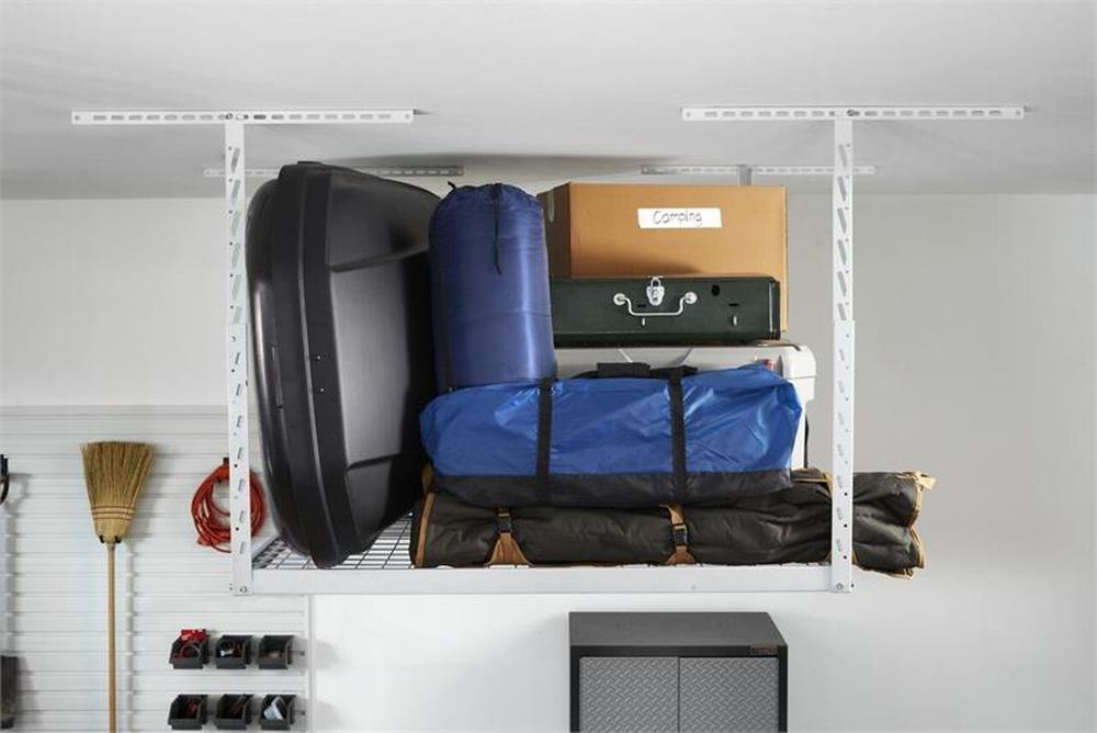 Gladiator Overhead GearLoft Storage Rack 4' X 4' - White GALS44M2KW –  Garage Cabinets Online