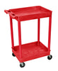 Luxor 2 Shelf Tub Cart Red