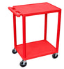 Luxor 2 Shelf Utility Cart Red