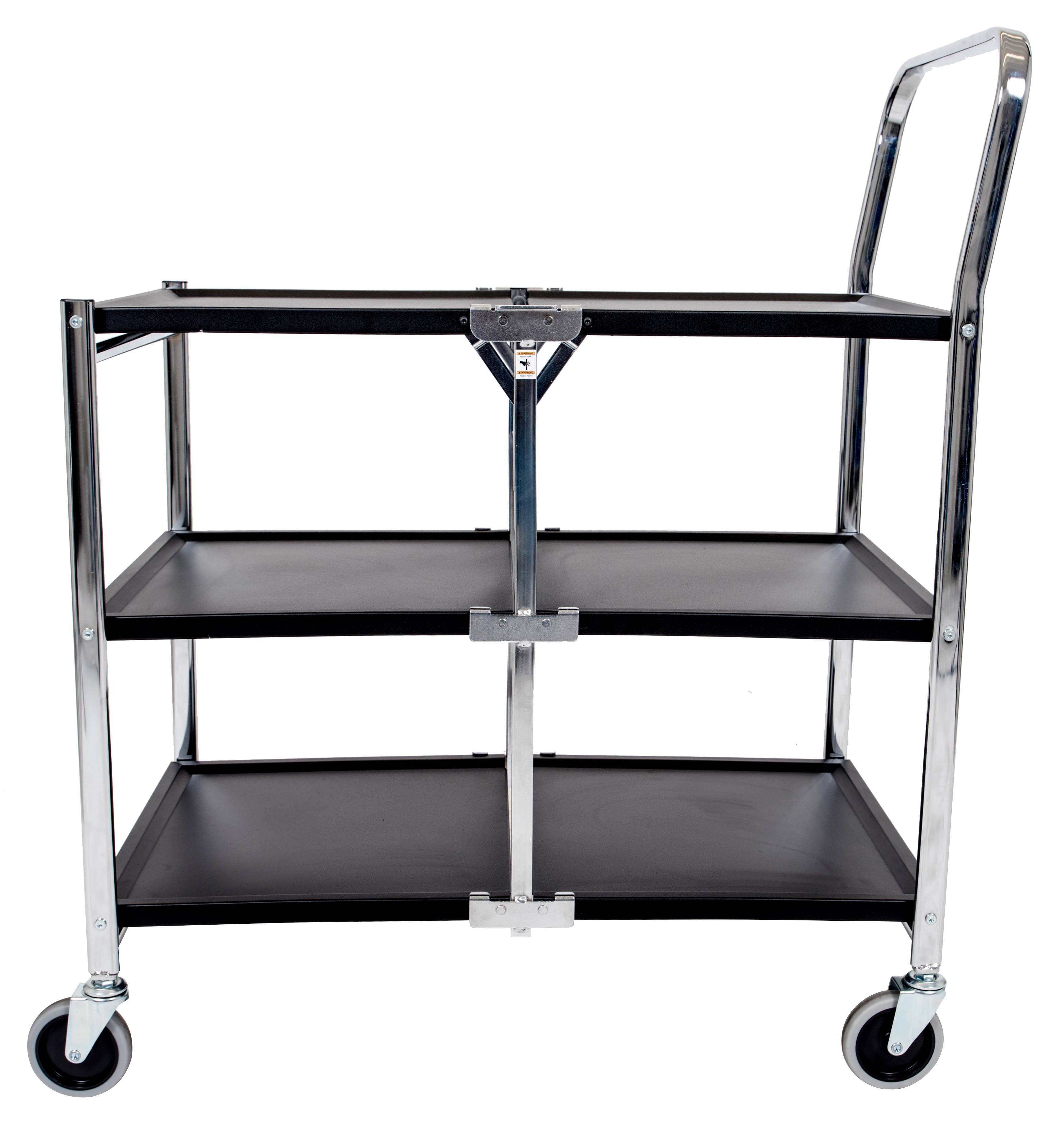 Luxor 3 Shelf Collapsible Metal Cart