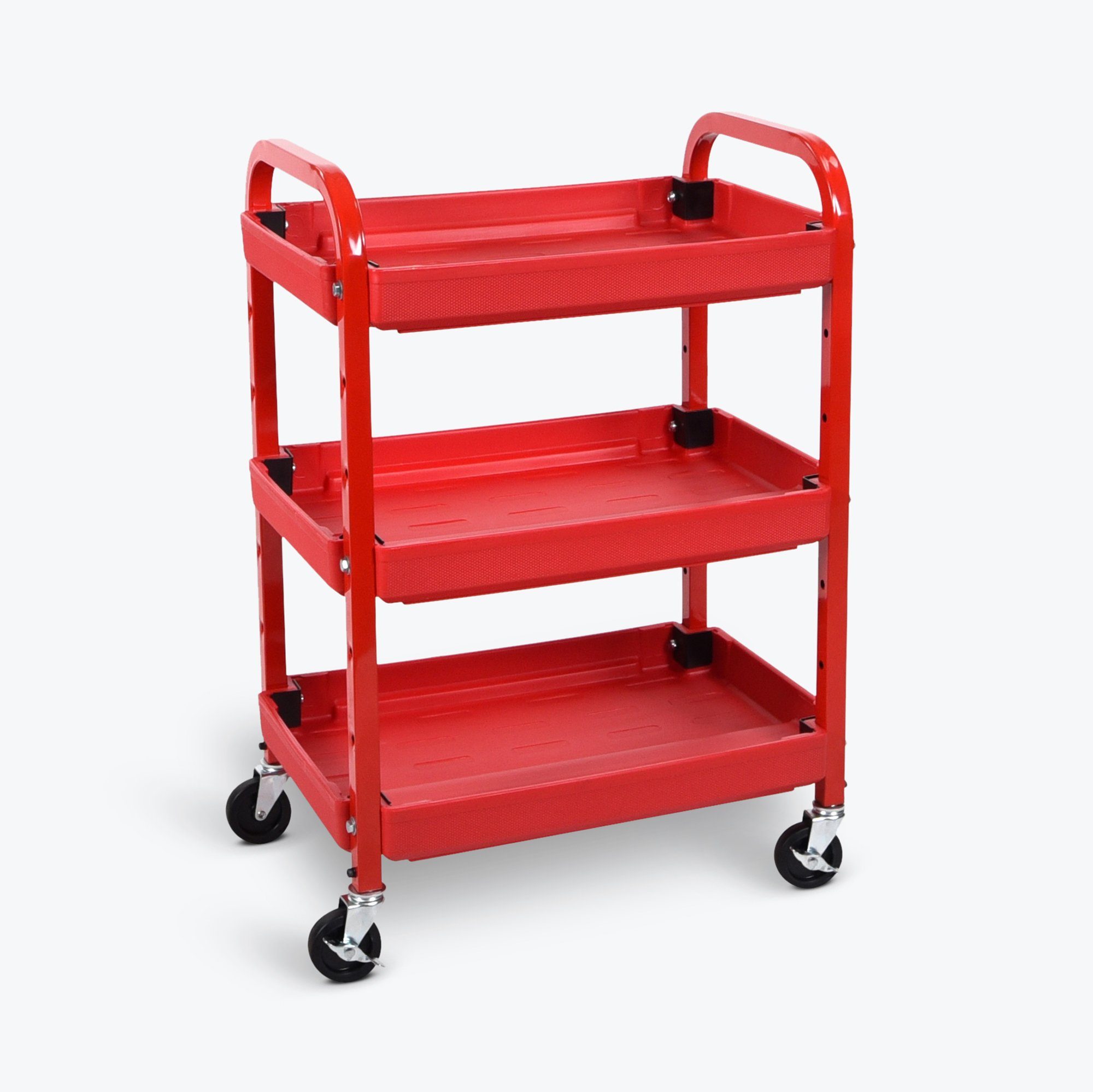 Luxor 3 Shelf Utility Cart Red