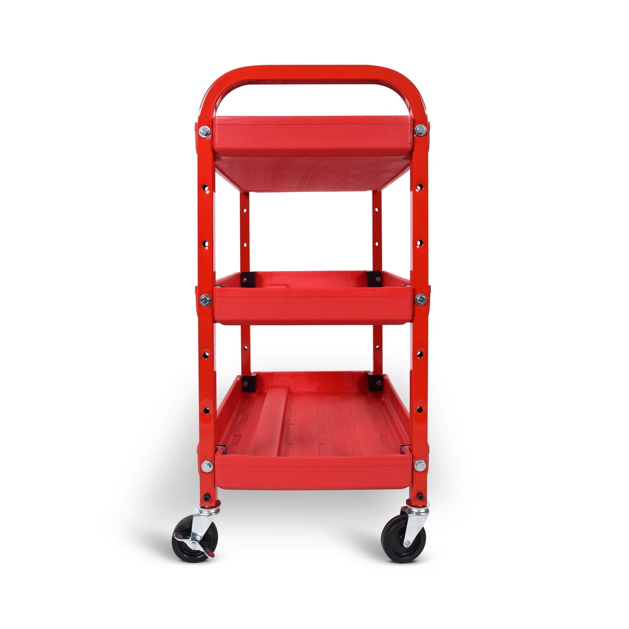 Luxor 3 Shelf Utility Cart Red