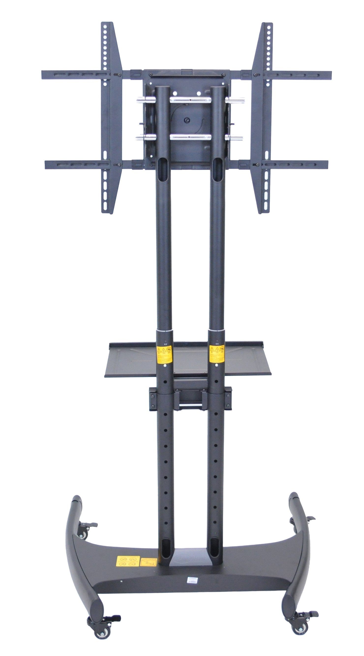 Luxor Adjustable Height Flat Panel Cart W/ Accessory Shelf and 90 Degree Rotating Mount