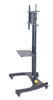 Luxor Adjustable Height Flat Panel Cart W/ Accessory Shelf and 90 Degree Rotating Mount