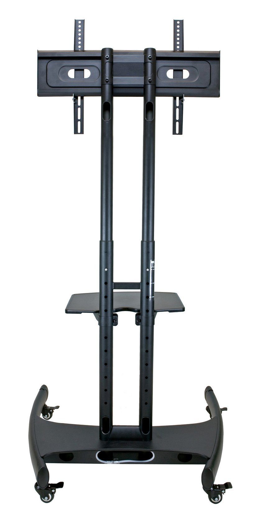 Luxor Adjustable Height Rolling Flat Panel Cart W/ Accessory Shelf