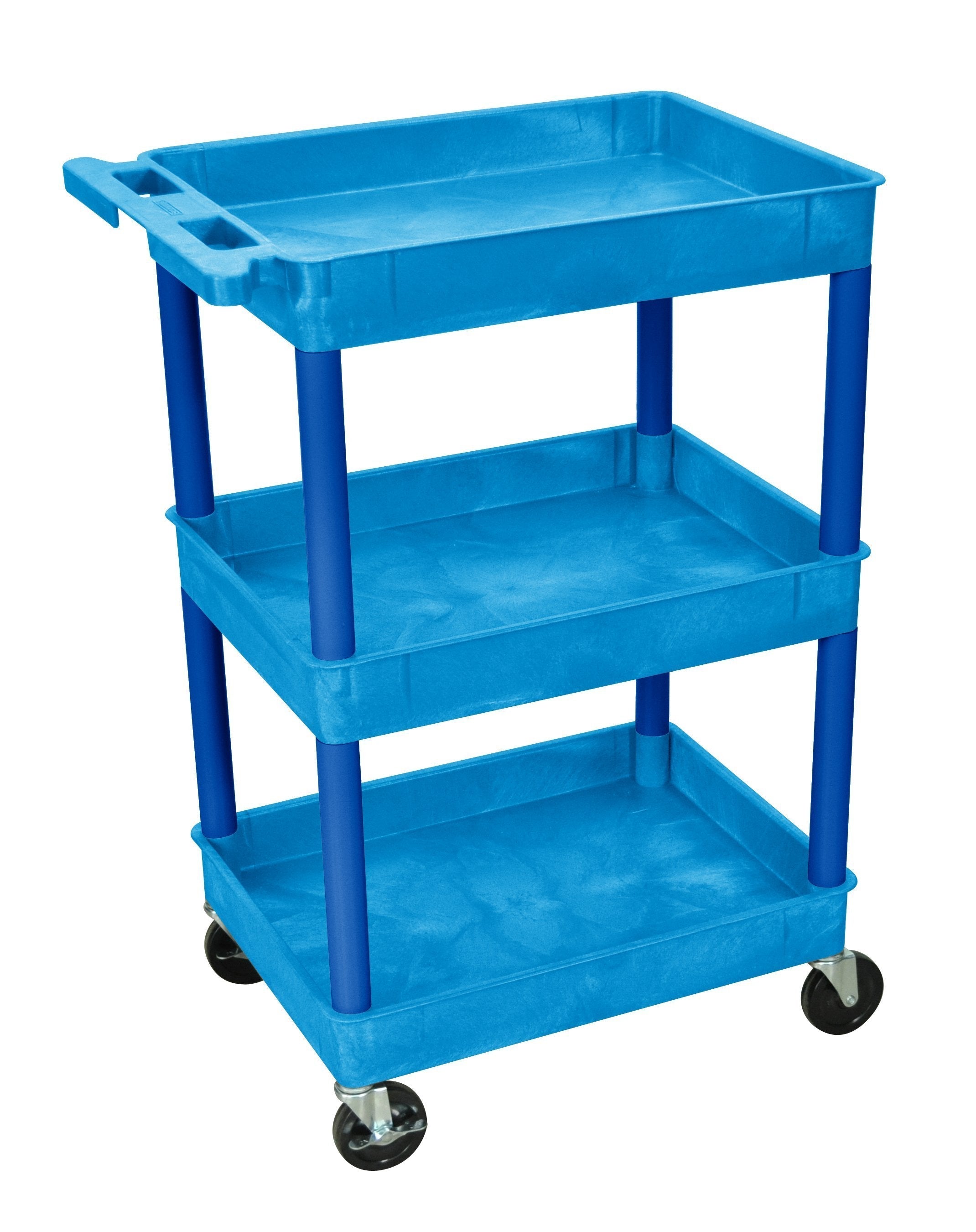 Luxor Blue 3 Shelf Tub Cart