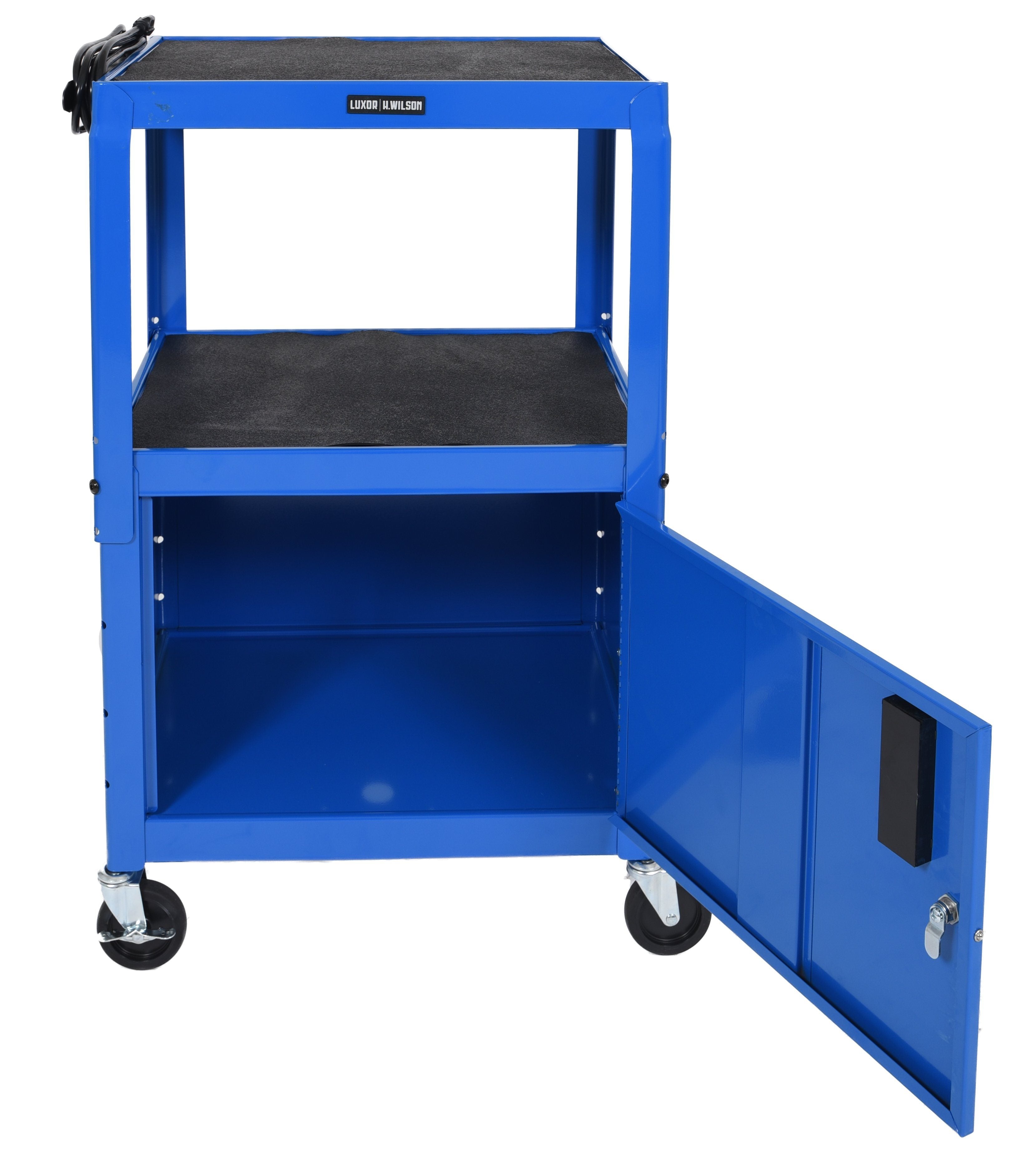 Luxor Blue 42" Adj Height Cart W/ Cabinet