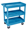 Luxor HD High Capacity 3 Tub Shelves Cart in Blue