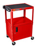 Luxor Red 42" Adj Height Cart w/ Cabinet