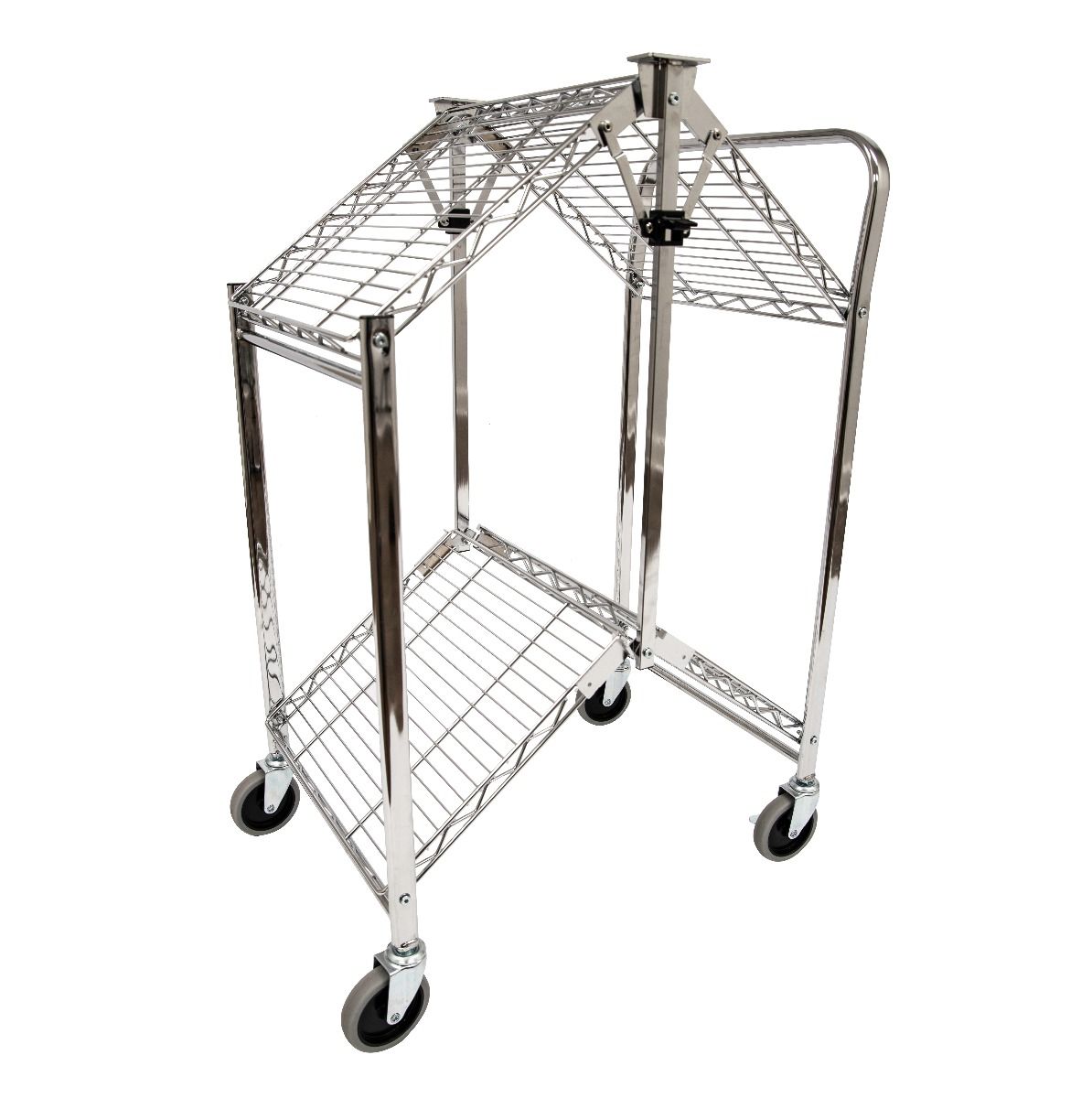 Luxor Two-Shelf Collapsible Wire Utility Cart - WSCC-2