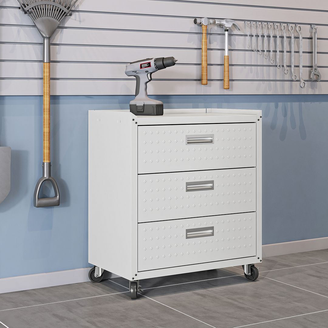 Manhattan Comfort Fortress Mobile Cabinet with Drawers