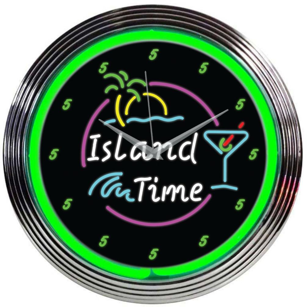 Neonetics ISLAND TIME NEON CLOCK