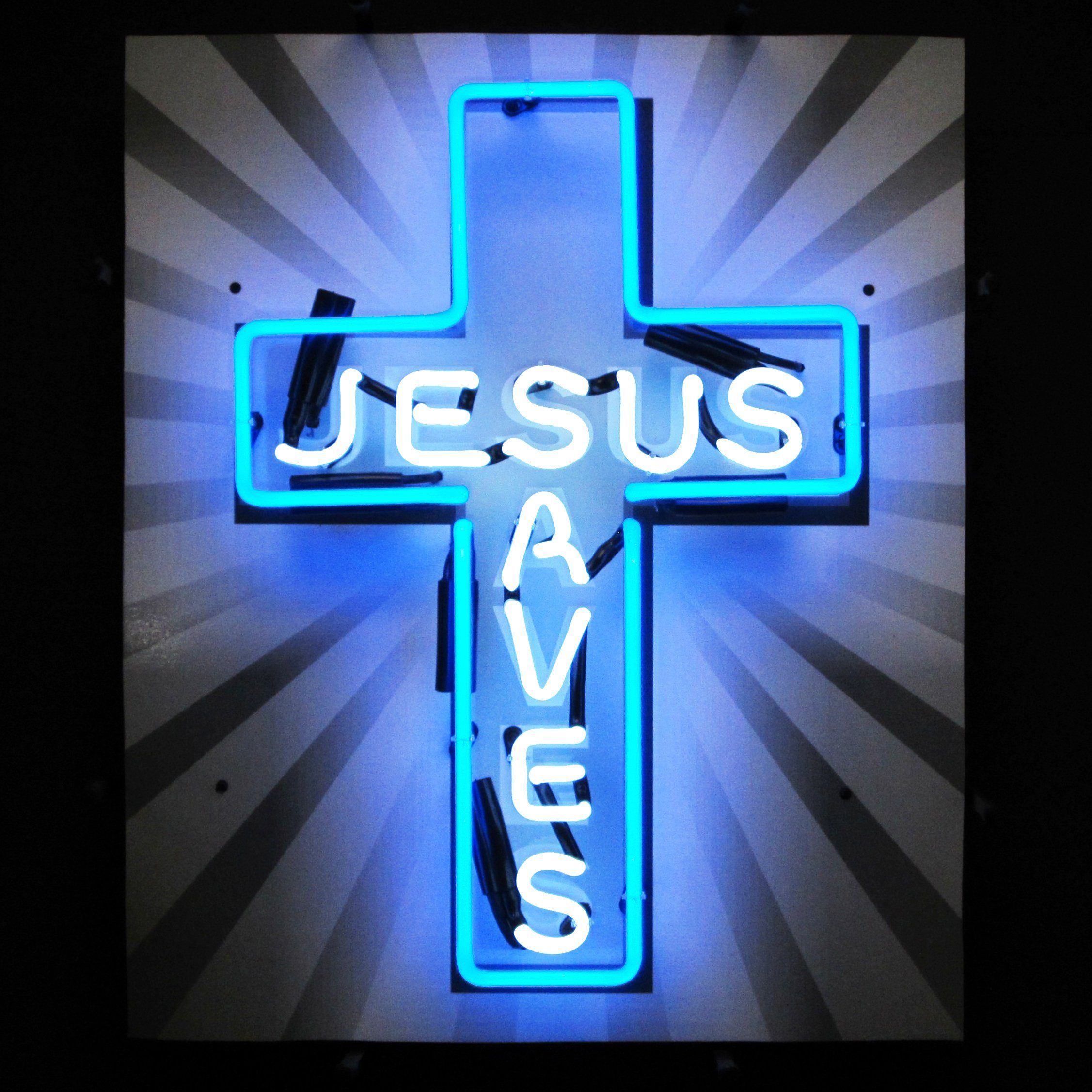 Neonetics Jesus Saves Neon Sign