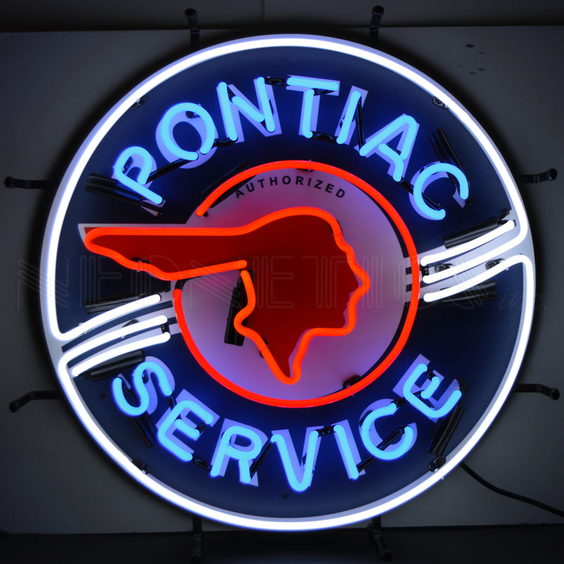 Neonetics Pontiac Service Neon Sign With Backing