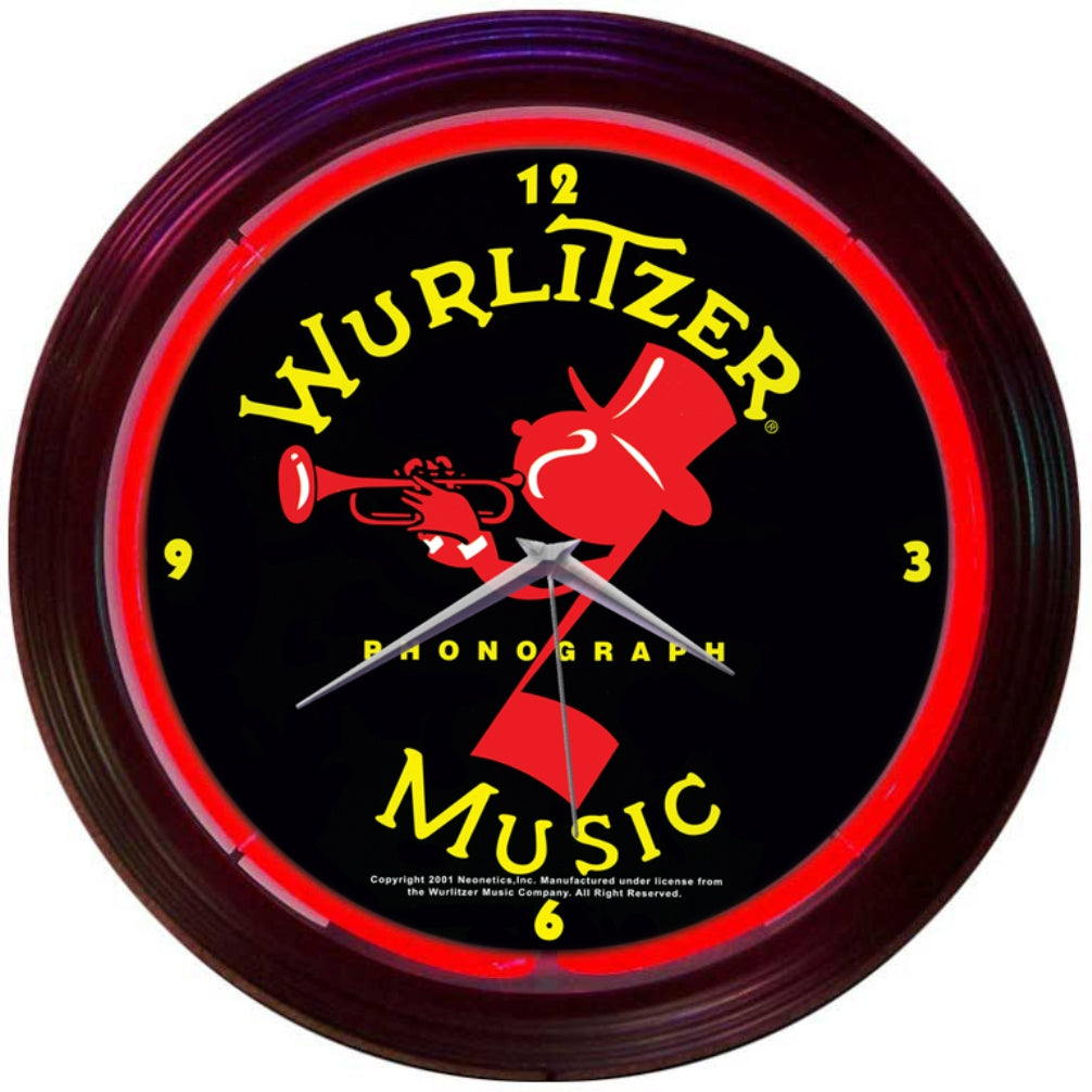 Neonetics WURLITZER JOHNNY ONE NOTE NEON CLOCK 8WURLJ – Garage