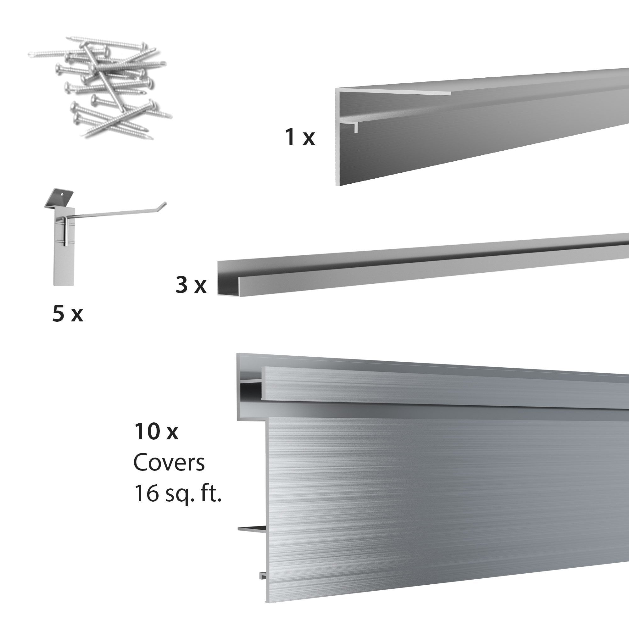 Proslat 4 ft. x 4 ft. Aluminium Slatwall - Slatwall