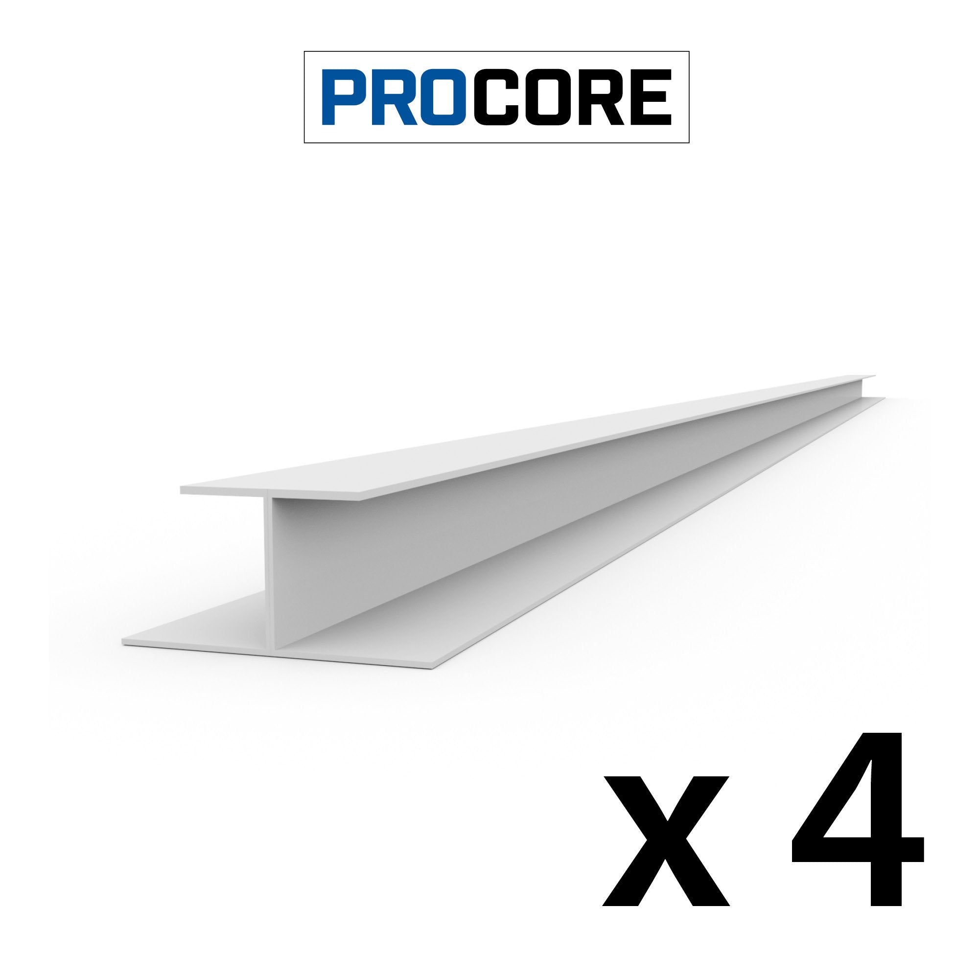 8 ft. PROCORE PVC H-Trim Pack - White / 4 Pack - Trims