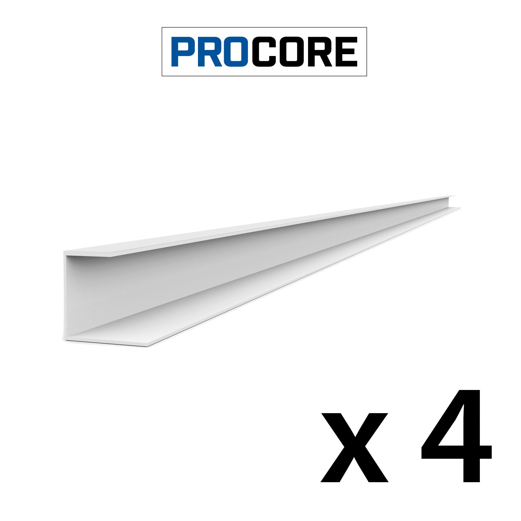 8 ft. PROCORE PVC Side Trim Pack - White / 4 Pack - Trims