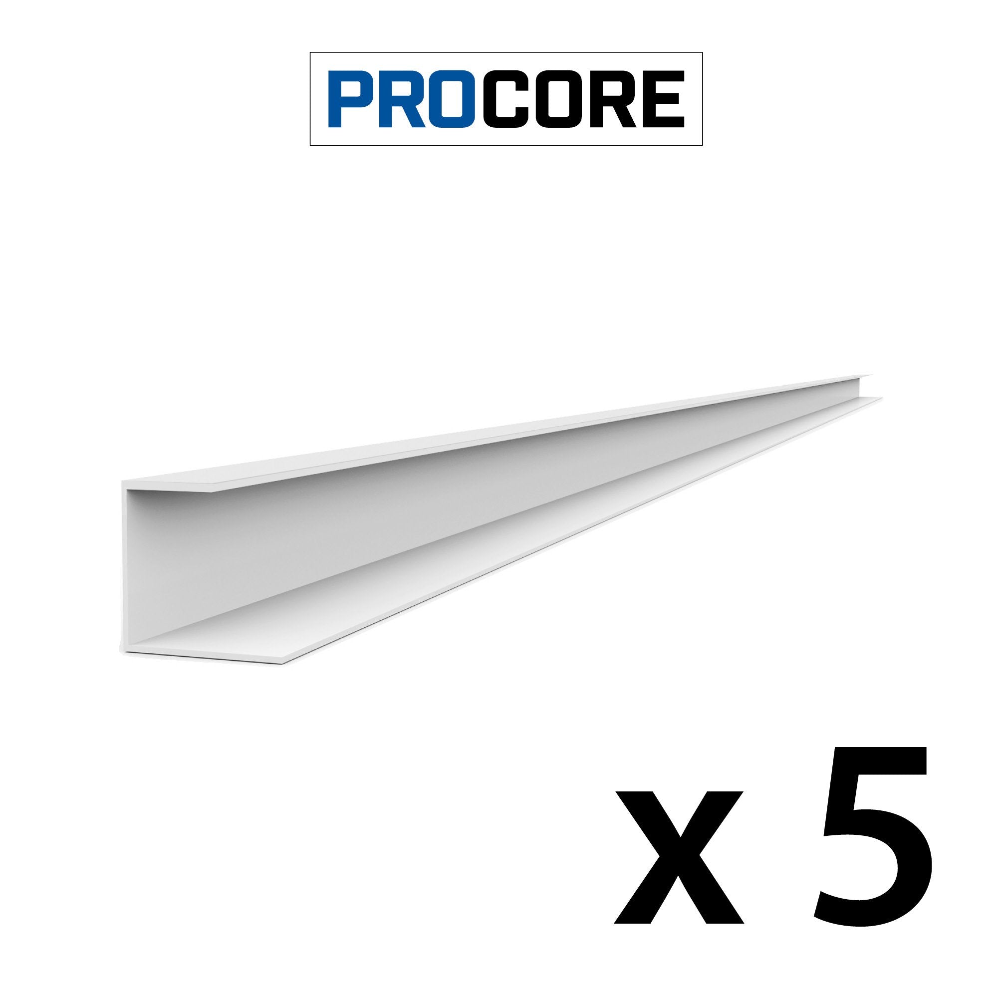 8 ft. PROCORE PVC Side Trim Pack - White / 5 Pack - Trims