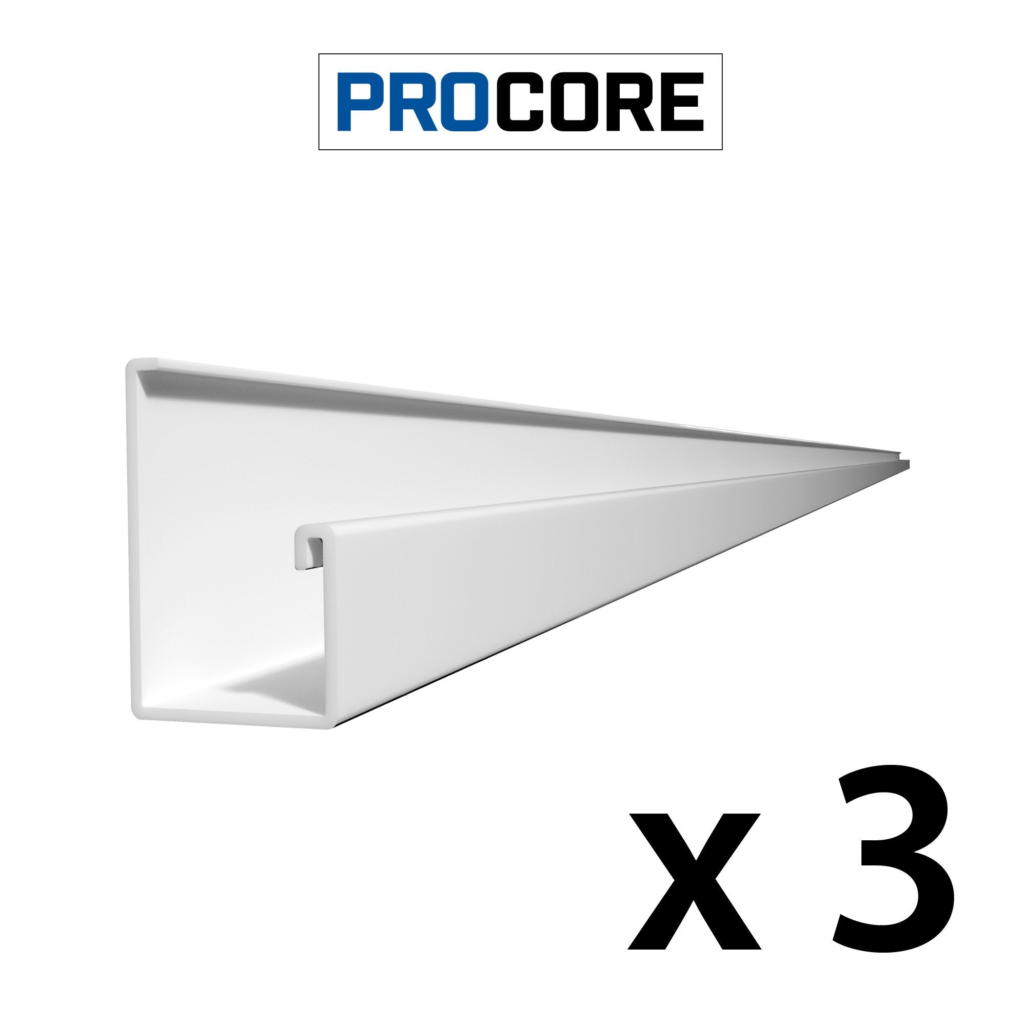 8 ft. PROCORE PVC Starter Trim Pack - White / 3 Pack - Trims