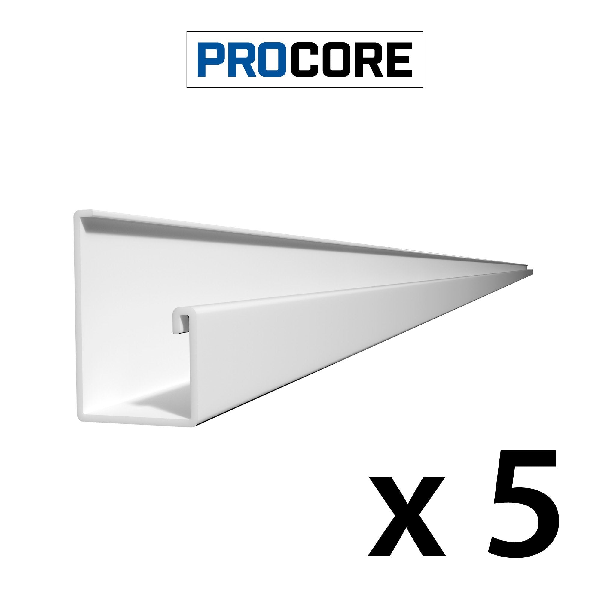 8 ft. PROCORE PVC Starter Trim Pack - White / 5 Pack - Trims