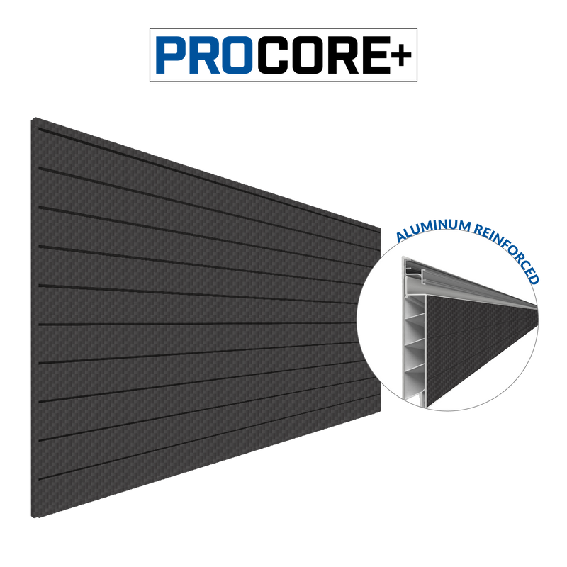 Proslat 8 ft. x 4 ft. PROCORE+ Carbon fiber PVC Slatwall