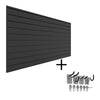 Proslat 8' x 4' PVC Wall Slatwall Mini Bundle - Charcoal
