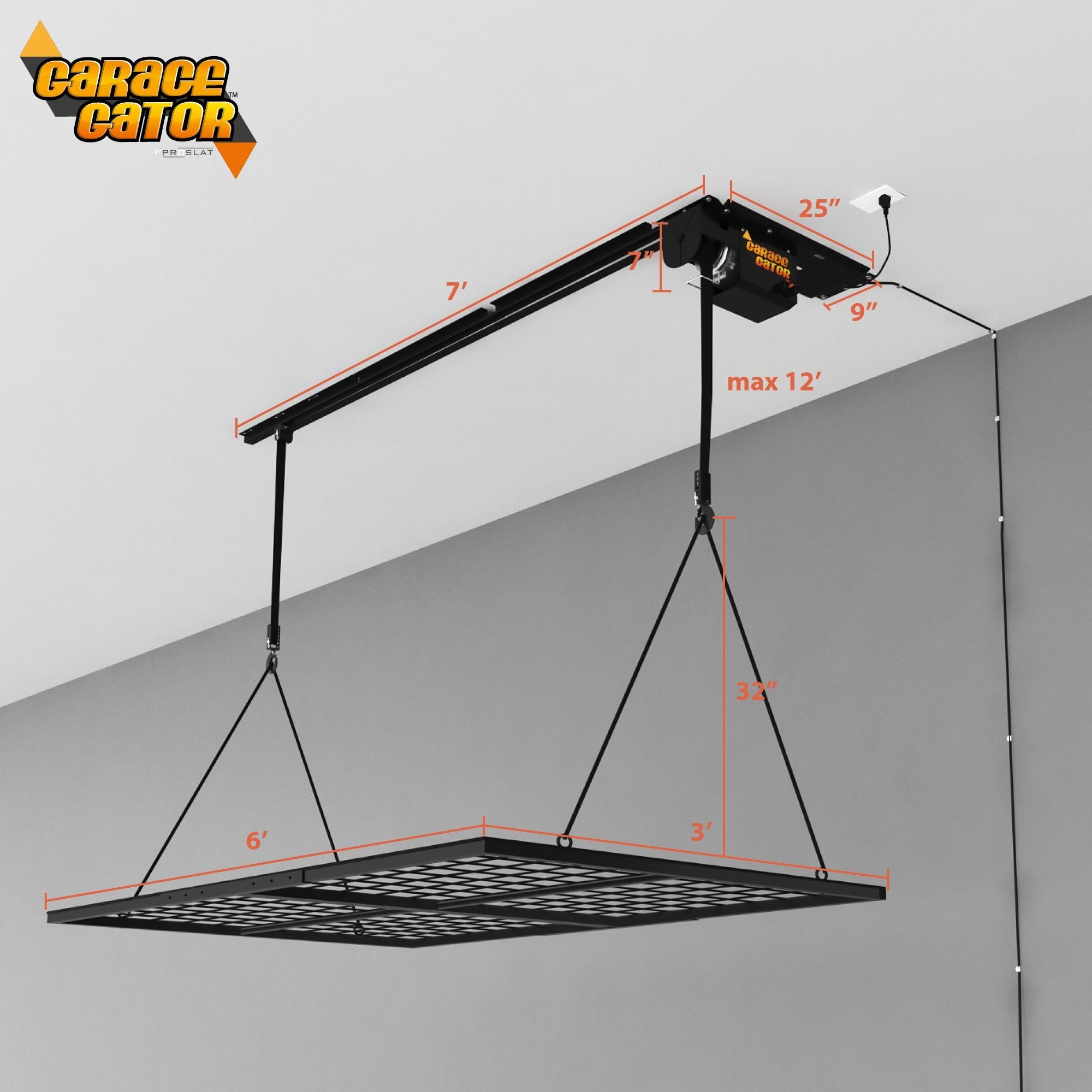 Proslat Garage Gator 3 ft x 6 ft Platform 220 lb Lift Kit - 