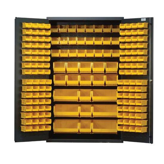OmniWall 16x32 Bin Storage Panel With 15 Quantum Bins – Garage Organization For Nuts, Bolts & Tools, Includes OmniClips, 6 Colors (Black)