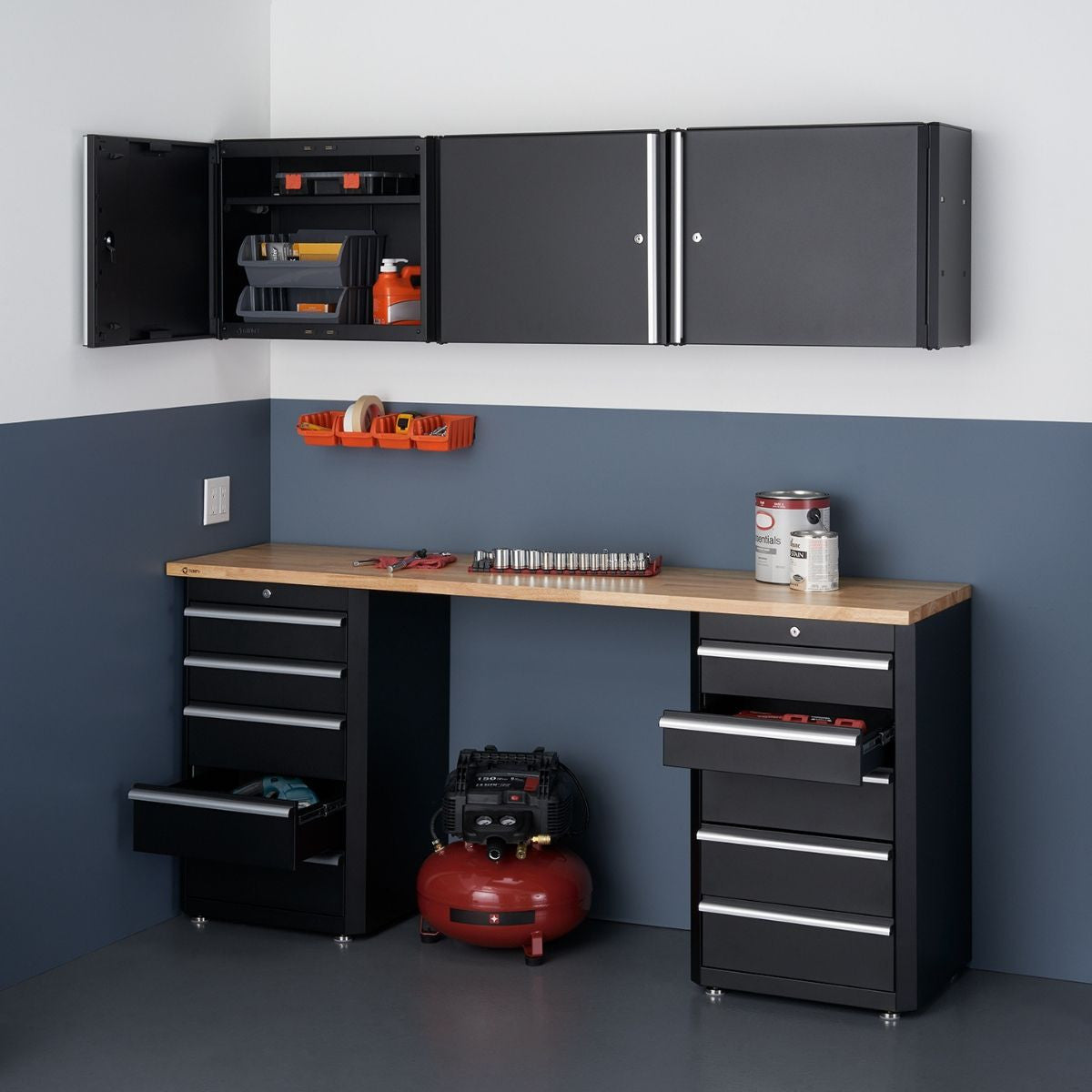 Trinity 6-Piece Garage Cabinet Drawer Set Black