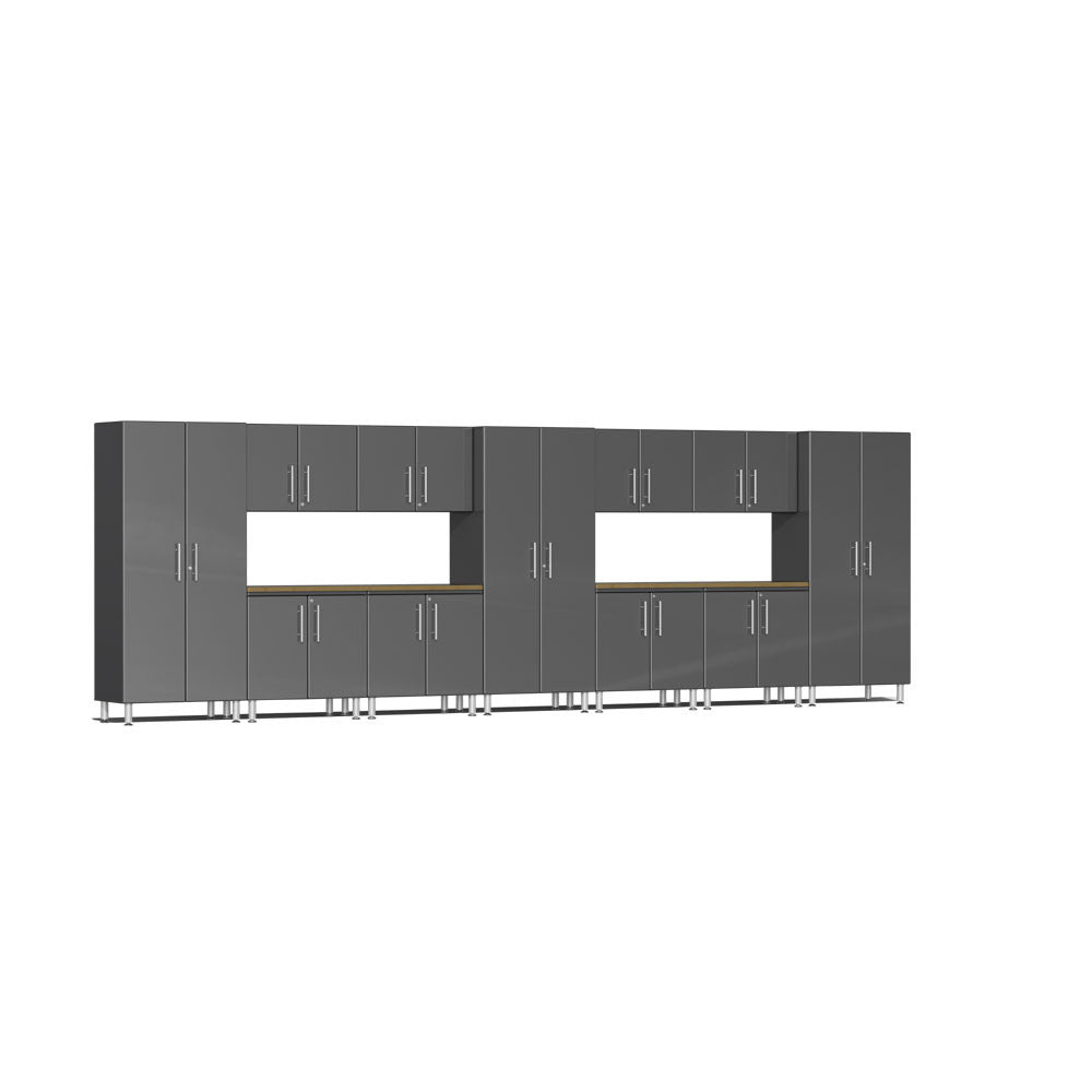 Ulti-MATE Garage 2.0 Series Grey Metallic 13-Piece Set with Bamboo ...