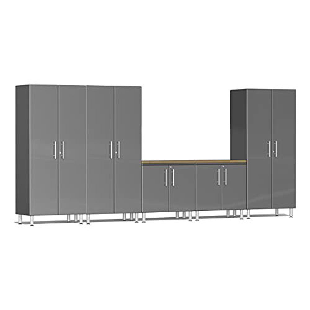 Ulti-MATE Garage 2.0 Series Grey Metallic 6-Piece Combo with Bamboo ...