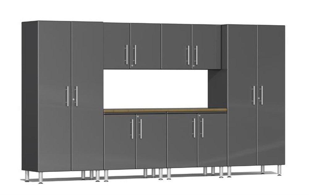 Ulti-MATE Garage 2.0 Series Grey Metallic 7-Piece Combo with Bamboo ...
