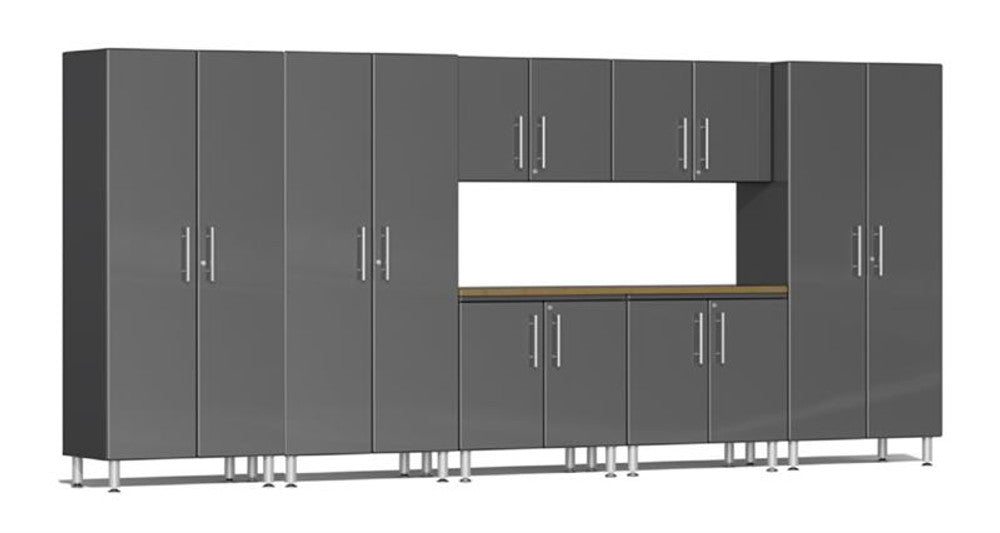 Ulti-MATE Garage 2.0 Series Grey Metallic 8-Piece Combo with Bamboo ...