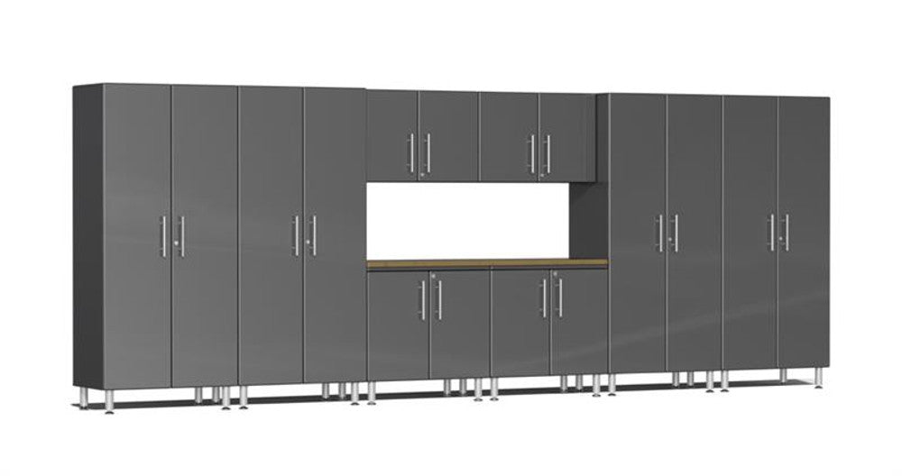 Ulti-MATE Garage 2.0 Series Grey Metallic 9-Piece Combo with Bamboo ...