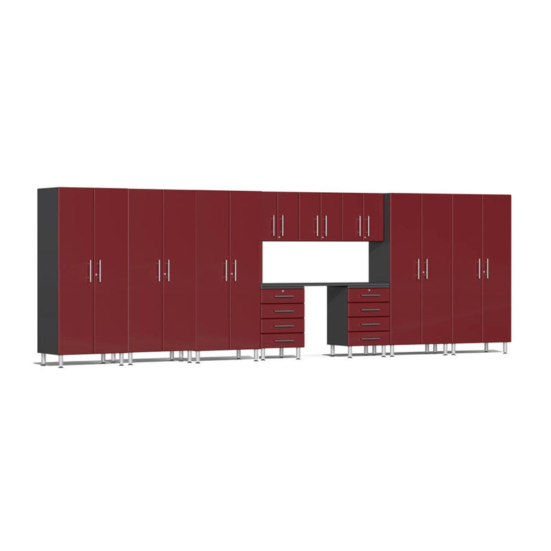 Ulti-MATE Garage 2.0 Series Red Metallic 11 Piece Kit with Workstation